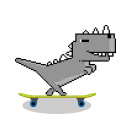 T-Rex Flash avec skate-board